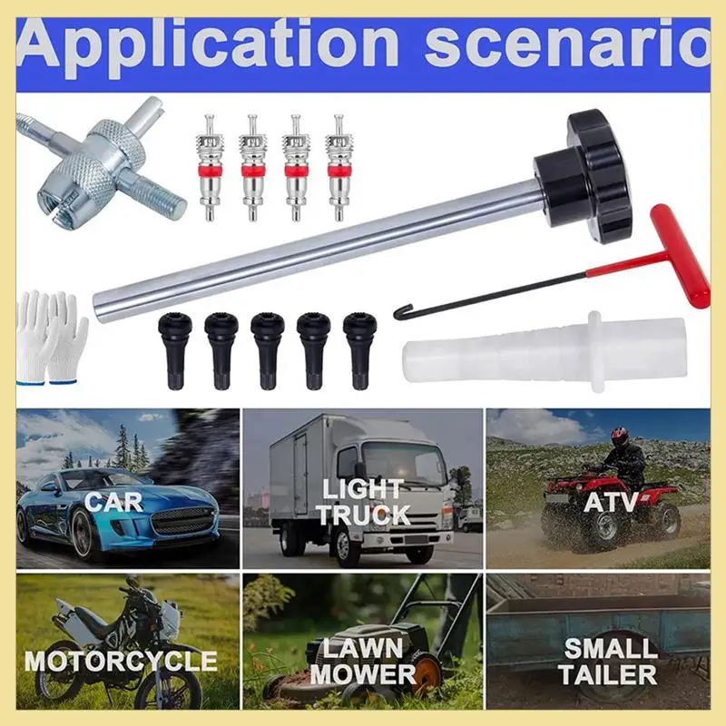 

Высококачественный набор инструментов для быстросменного клапана для шин, шток клапана для TR413, набор инструментов для замены и установки клапана 1