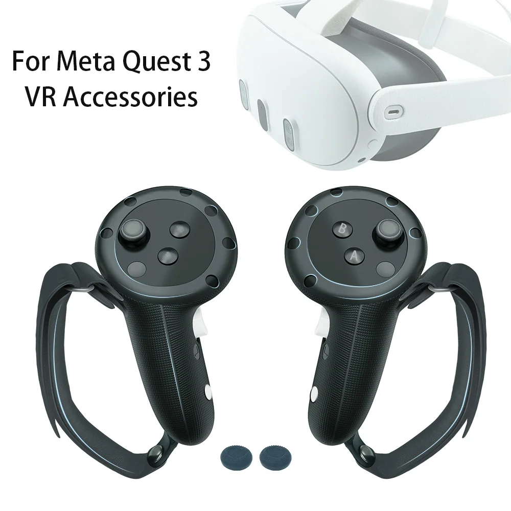 VR Accessories Joystick Controller Grip with Quest 3Grip Cover Drop Proof Grip Cover Adjustable Hand Strap for Meta Quest 3