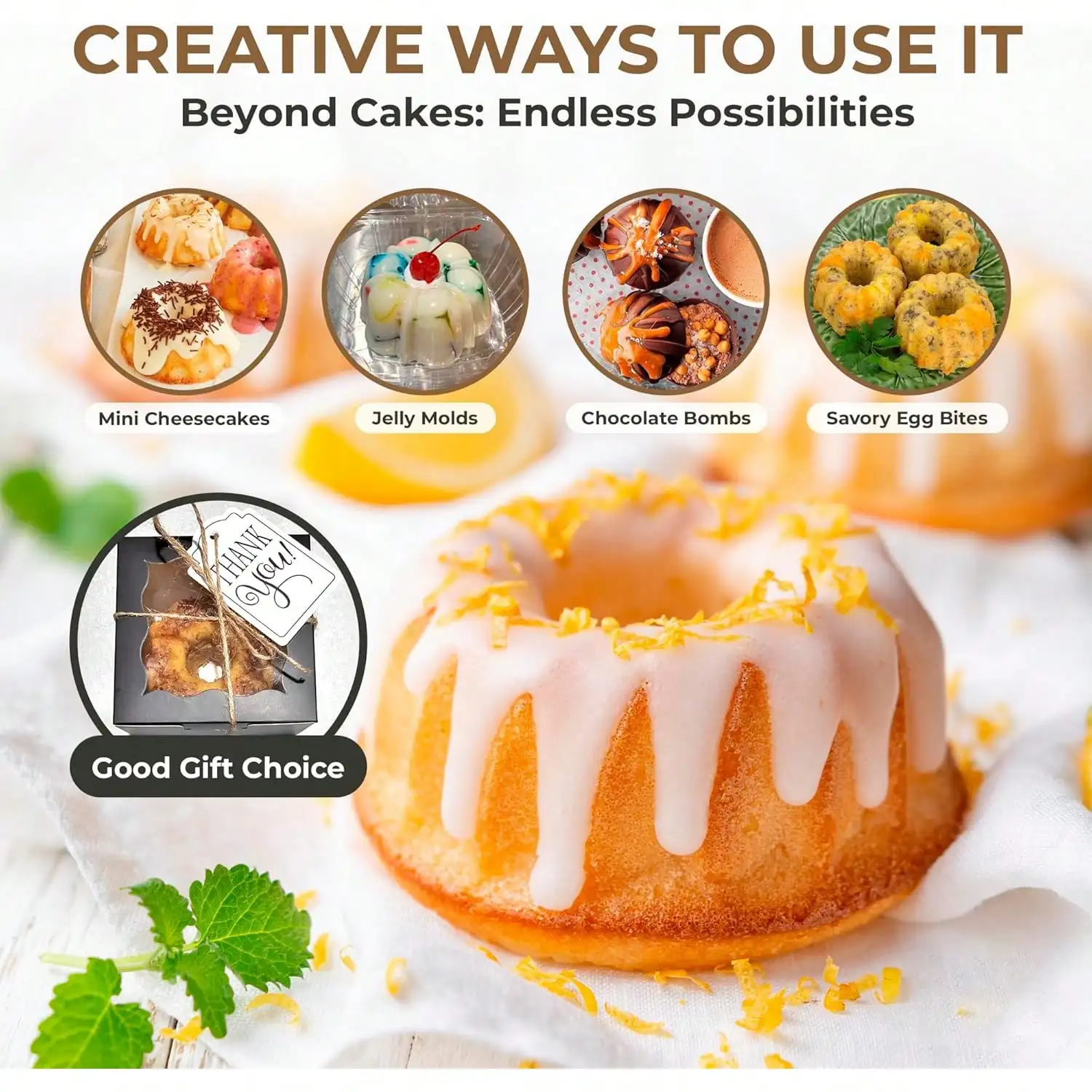 Bakeable Plastic Mini Flan Molds Pan – Non-Stick Silicone Baking Pan – Reusable Mini Flan Molds for Baking, Desserts, Custards