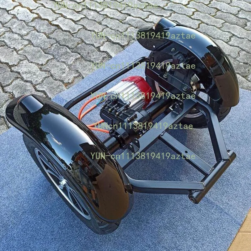 Rear Axle Assembly for 2 Wheel Electric Vehicle Conversion to Tricycle Full Set Motor Bearing Differential Spare Parts