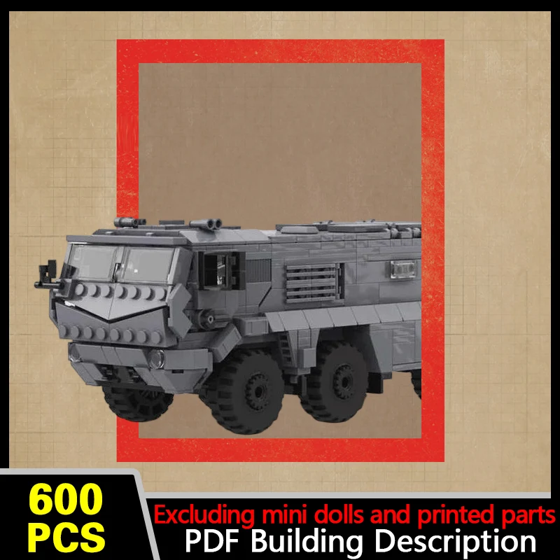 Mine-Resistant Armored Tactical Vehicle Model MOC Building Bricks War Equipment Modular Technology Gifts Holiday Assemble Toys