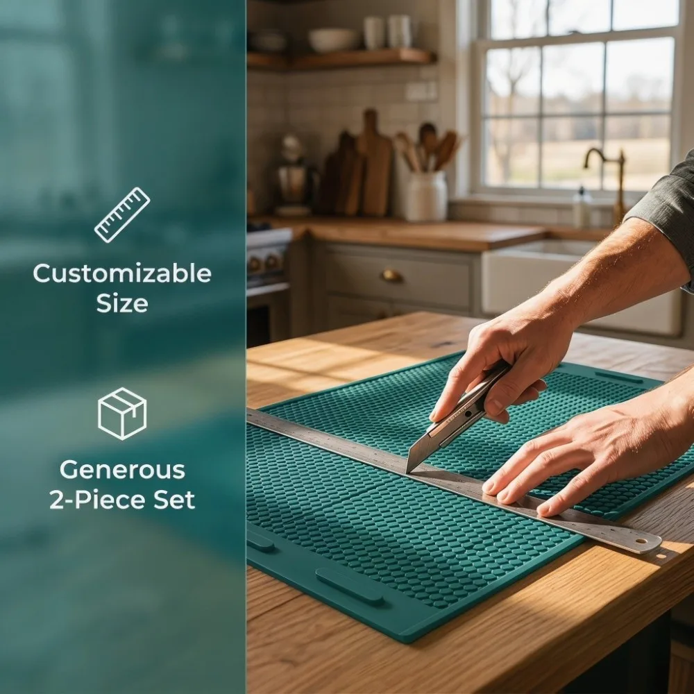 2-Piece Set Flexible Silicone Honeycomb Sheets Mold Non-Stick Surface Easy Release Beeswax Press Sheet Mold Reusable