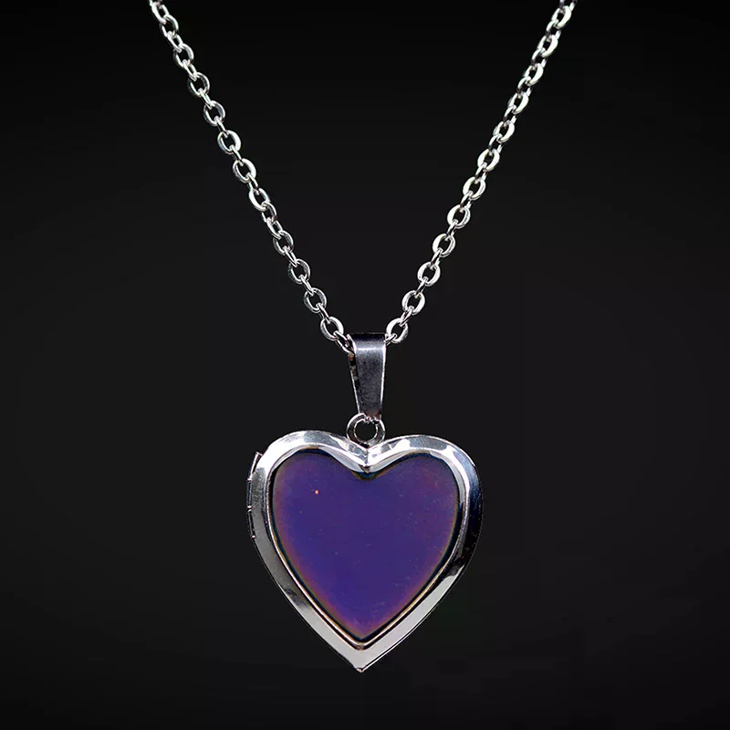 Mood Necklaces Heart Pendant Necklace Temperature Control Color Change Necklace