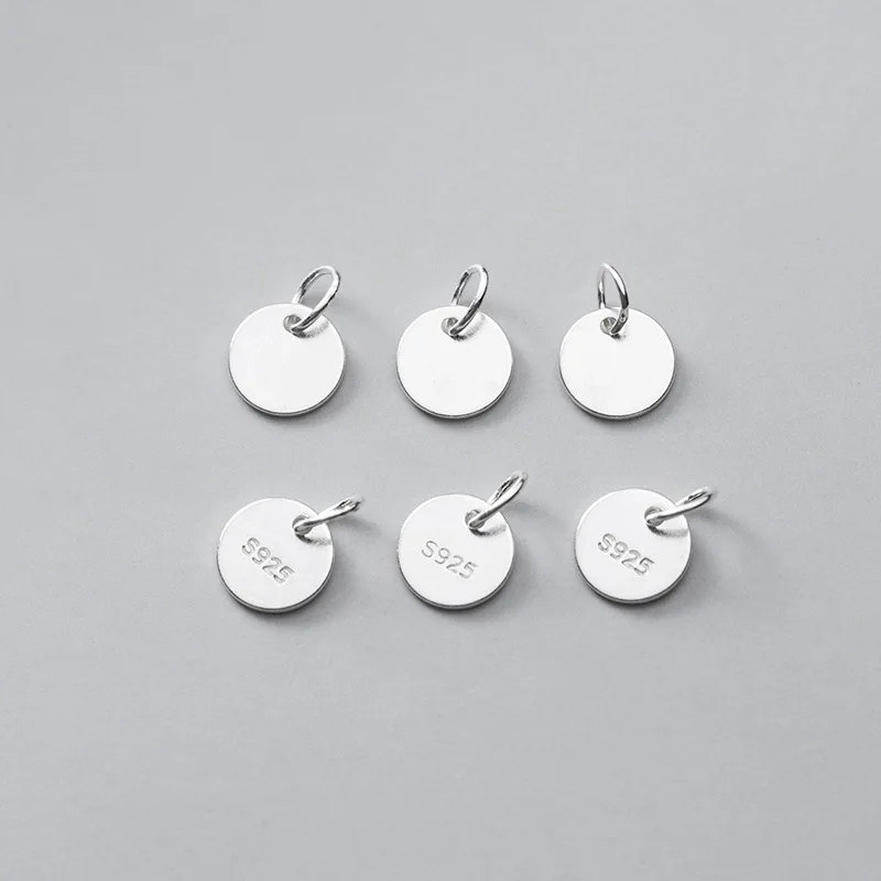 100% Real Sterling 925 Silver Accaccessories Logo Card Plate Charm Pendant For Bracelets Necklaces Key Diy Material