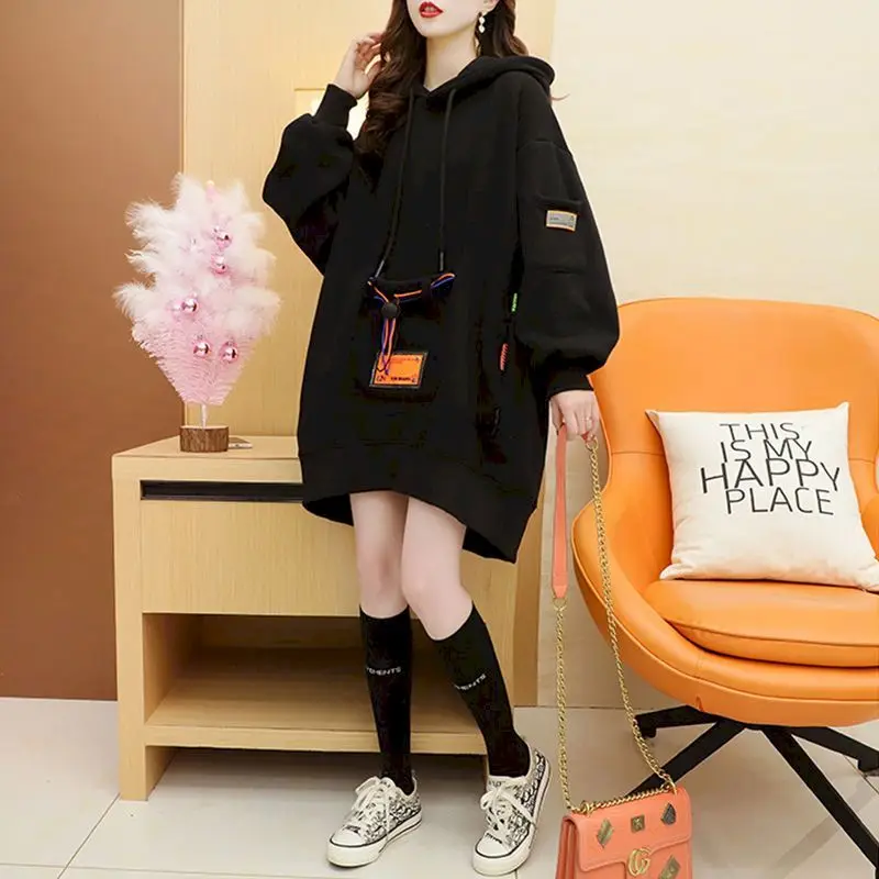 Oversized Hoodies Women Autumn Winter Trendy Hooded Coats Fashion Design Y2k Hoodie Casual Plush Korean Style Loose Jacket Woman