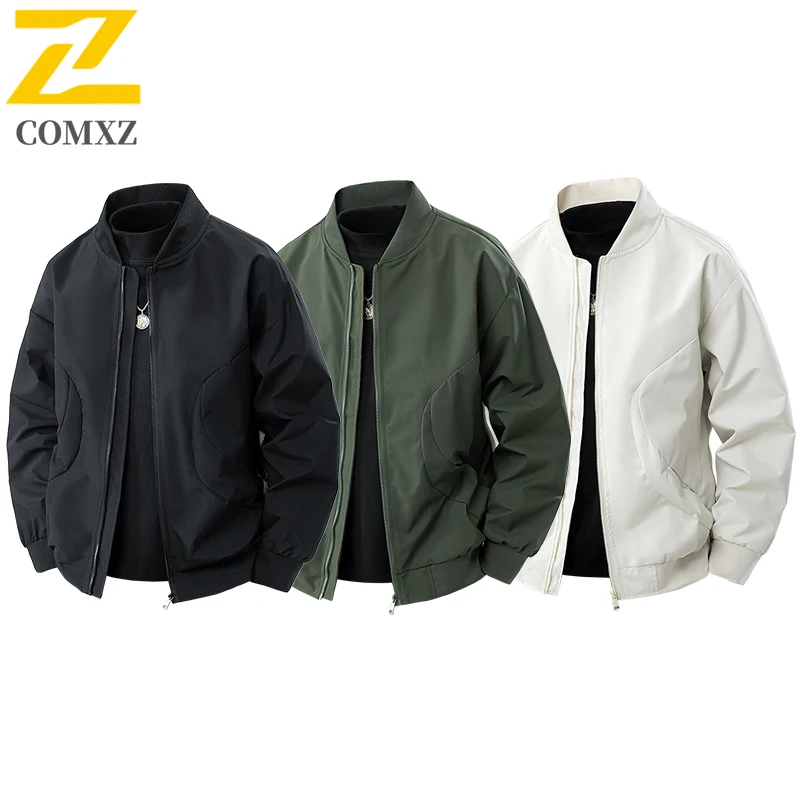 

Men Jacket Versatile Casual Loose Outdoor Hiking Baseball Coat Lightweight Travel Cycling Slim Fit Autumn Sports Windbreaker