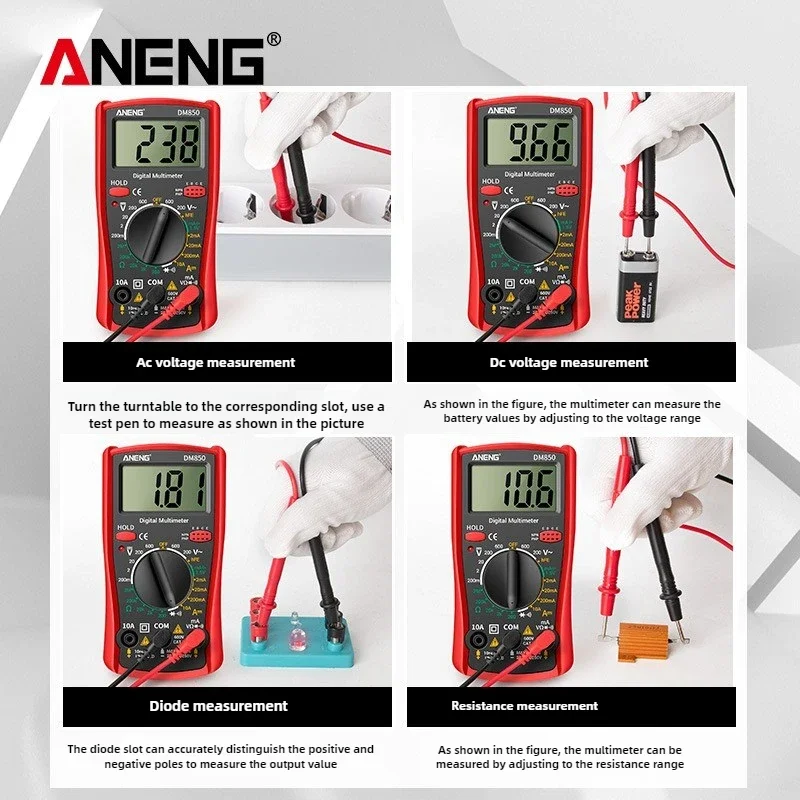 ANENG DM850 1999 Counts Digital Multimeter Eletric Professional Automatic AC/DC Votage Tester Current Ohm Ammeter Detector Tools