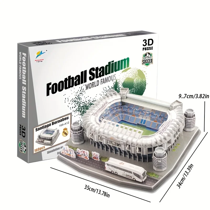 DIY 3D Puzzle Kit - Bonabeu Stadium Costume Model, Educational Toys for Teens and Sports Fans, High Quality 3D Puzzles