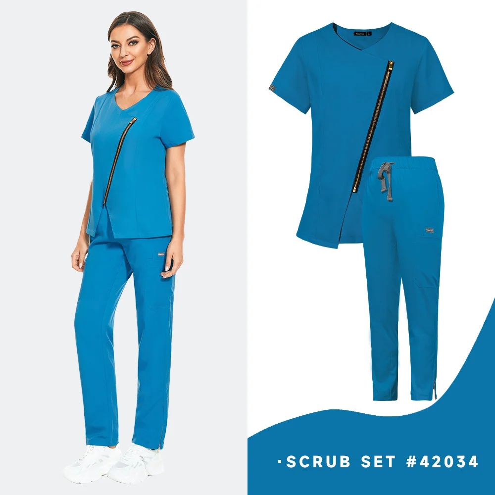 Solid Color Beauty Salon Working Suit Wholesale Price Scrubs Set for Women Pet Hospital Uniform Dental Hospital Nurse Scrub Suit