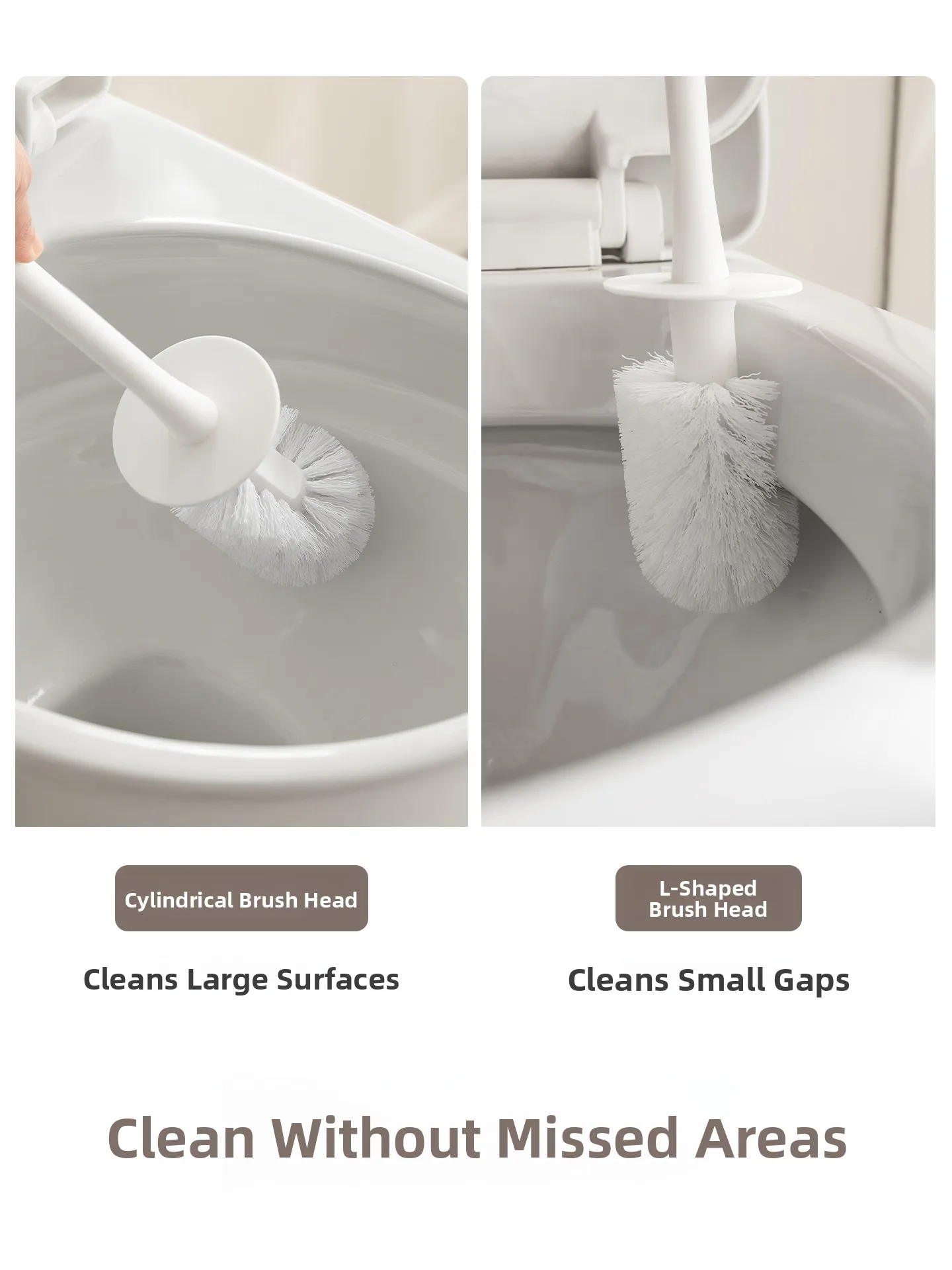 Corner Toilet Brush Wall Mounted Bathroom Cleaning Tool No Dead Angles Base Set Home Special ABS PE PP Material No Drilling