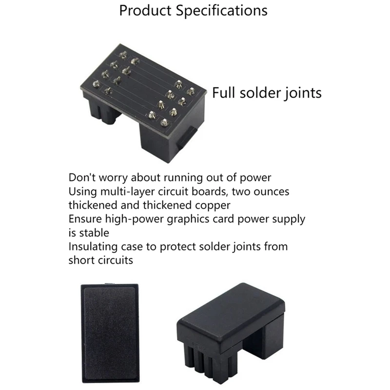 1 Pc Graphics Card Power Supply 180-Degree Steering Connector, Female-To-Male Adapter