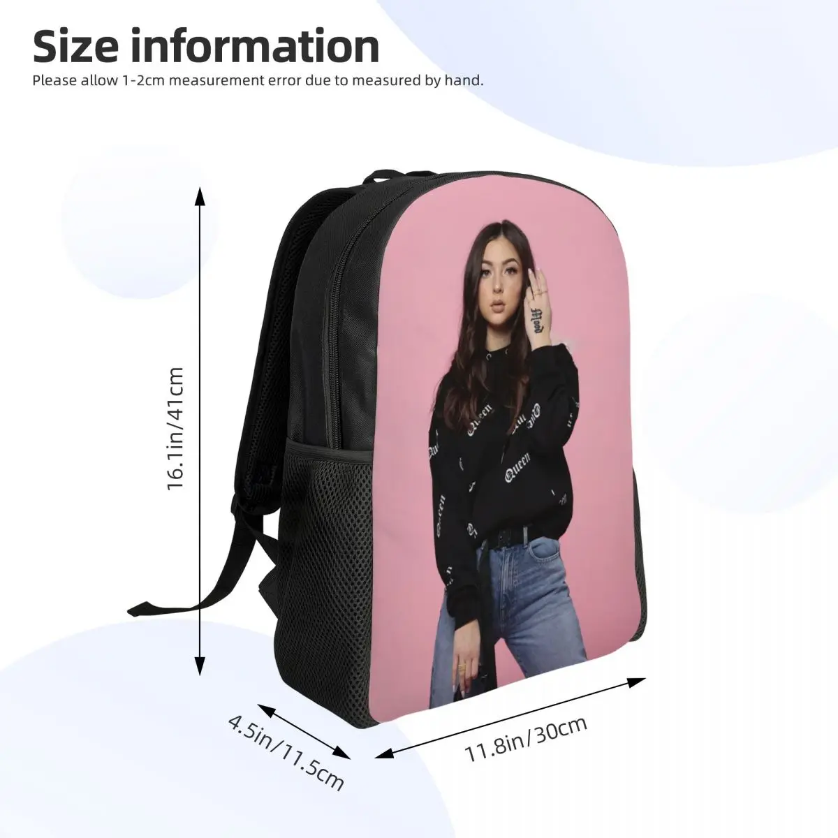 Sac à Dos Personnalisé brûleur Queen pour Femme et Homme, Cartable Basique pour l'École, Sacs de Chanteur Français