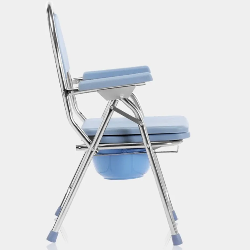 

Stable Durable Shower Chair for the Elderly - Folding Antiskid Bathing Aids Pregnant Woman Thick Stainless Steel Toilet Stool