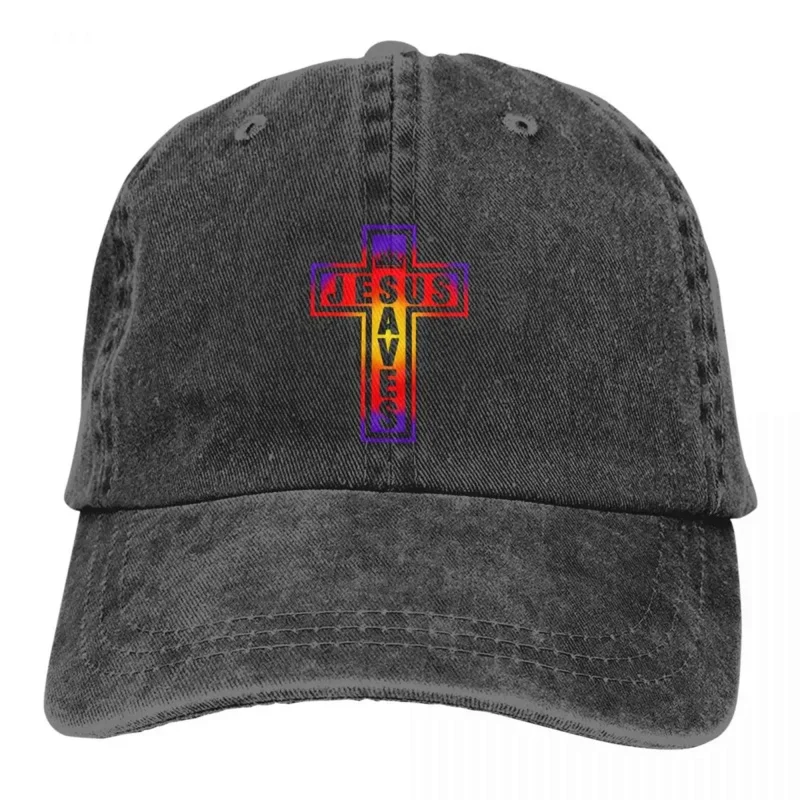 Casquette à visière en denim avec croix de Jésus, chapeaux de papa, chapeau pour femme, pare-soleil, taille unique