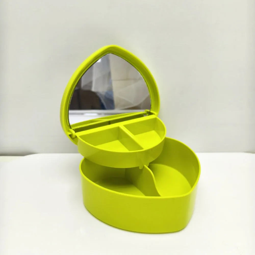 Heart Shape Jewelry Box Double Layer with Mirror