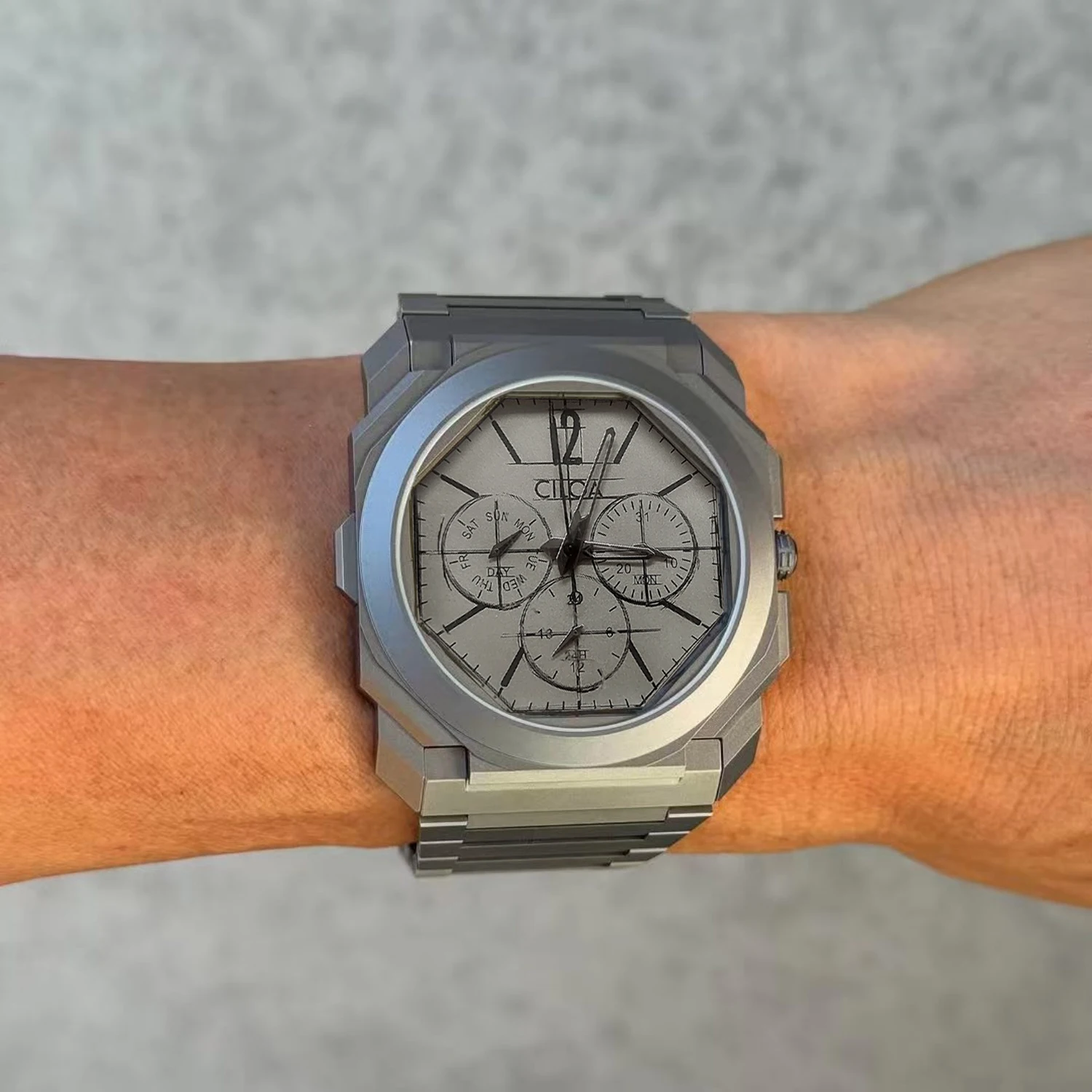 ساعة CILOA ذات قرص كبير عالي الجودة للرجال ماركة فضية عالية الجودة هدية فاخرة خفيفة أصلية 2025 ساعة كوارتز جديدة مقاومة للماء #4