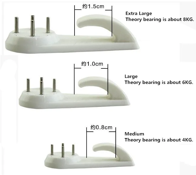 5pcs White Photo Wall Traceless Hook Cross Stitch Frame Hooks