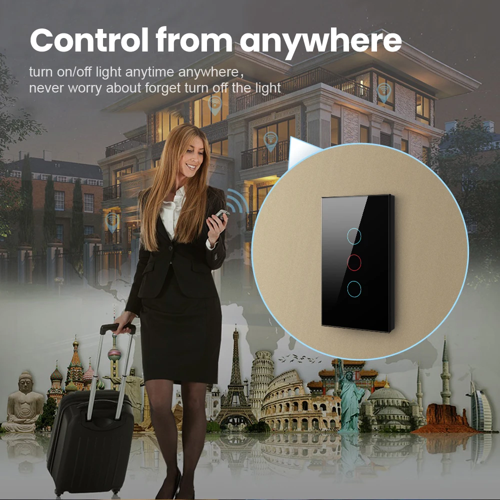 AVATTO-Interruptor de pared Tuya Zigbee, sin cable neutro, No requiere condensador, interruptor de luz inteligente, 1/2/3 entradas, funciona con Alexa /Google Home