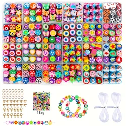 15-24 Grids Polymer Clay Beads Set Letter Imitation Pearl Beads Kit Soft Pottery Beads Gift Box for DIY Craft Jewelry Making