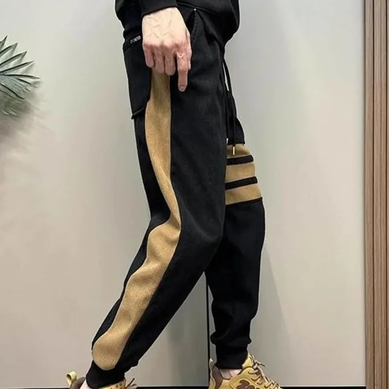 Pantaloni sportivi maschili Slim Goth velluto a coste Skinny pantaloni sportivi da uomo pantaloni autunno e inverno collant a righe Cropped Welcome Deal Xxxl