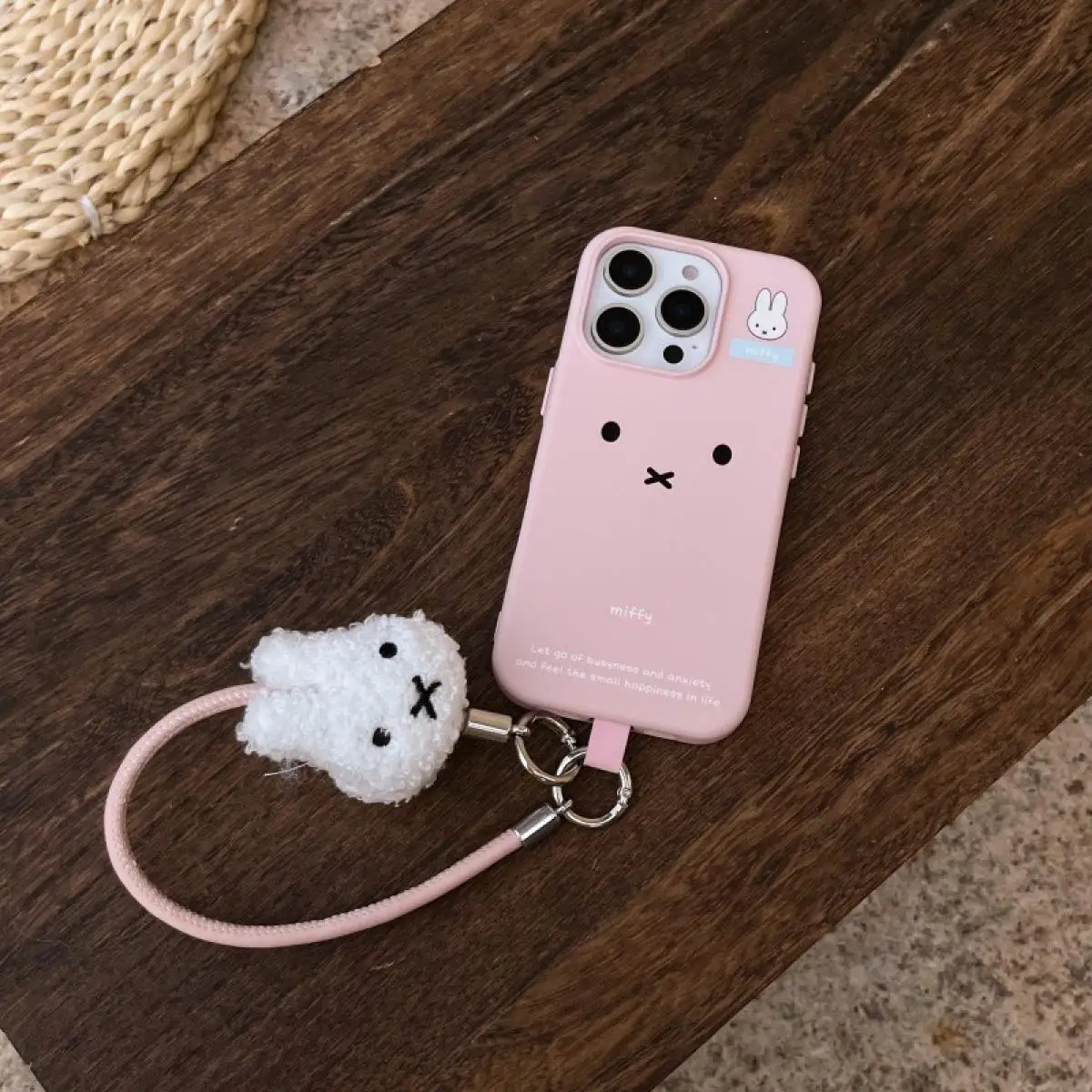 

Miffy Rabbit Cute Cartoon Creative High Beauty Girl Hanging Rope Fashion Phone Case Suitable for Iphone16Promax