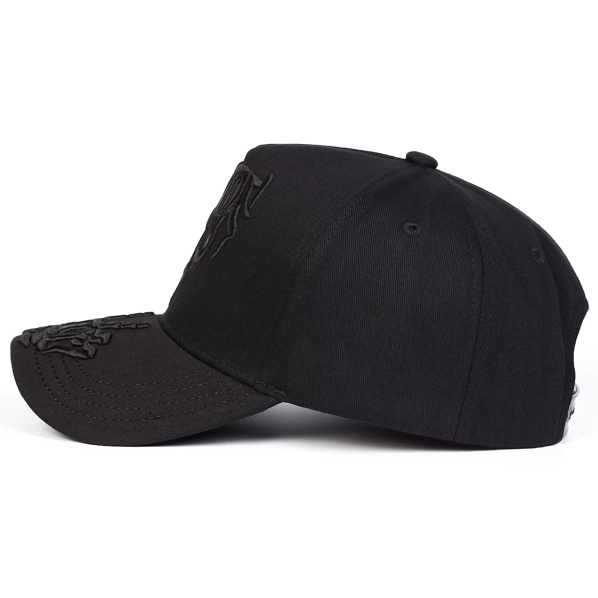 Unisex-Baseballmützen mit Totenkopf-Stickerei, für Frühling und Herbst, für den Außenbereich, verstellbar, lässige Hüte, Sonnenschutzhut, Sportkappe – Detail 2