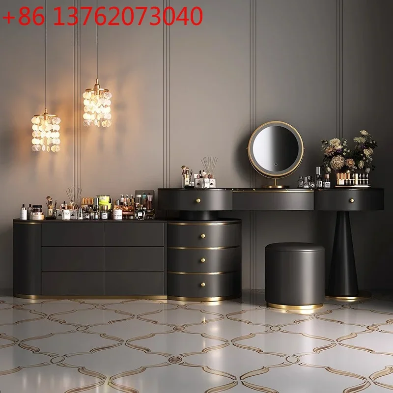 Top luxury Toiletries Makeup vanity illuminated makeup dressing table dressers with mirror desk dresser with mirror Furniture