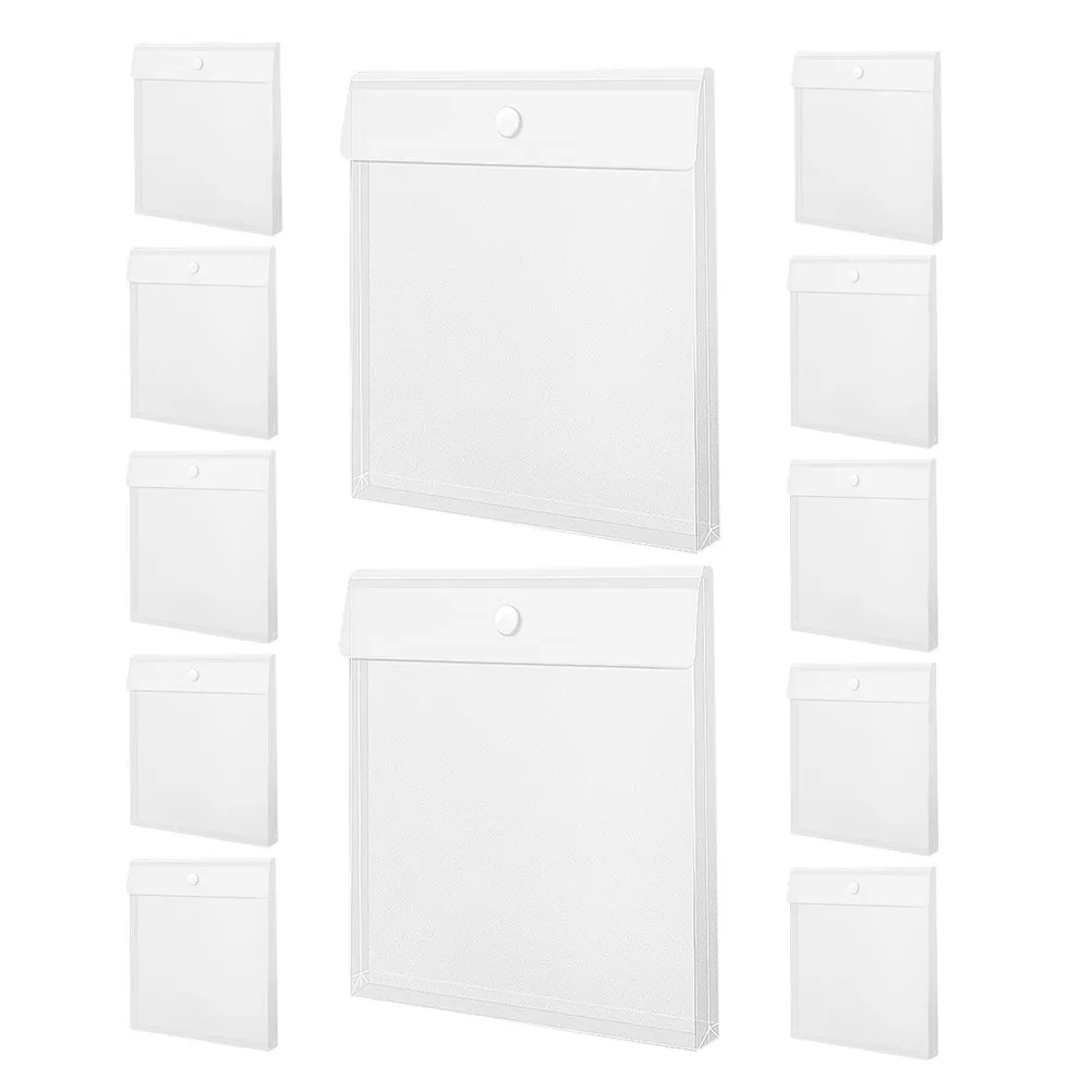 

12Pcs PP Transparent File Organizer Bag for Scrapbook Paper Vinyl Sheets Photos Documents Office School Home Use