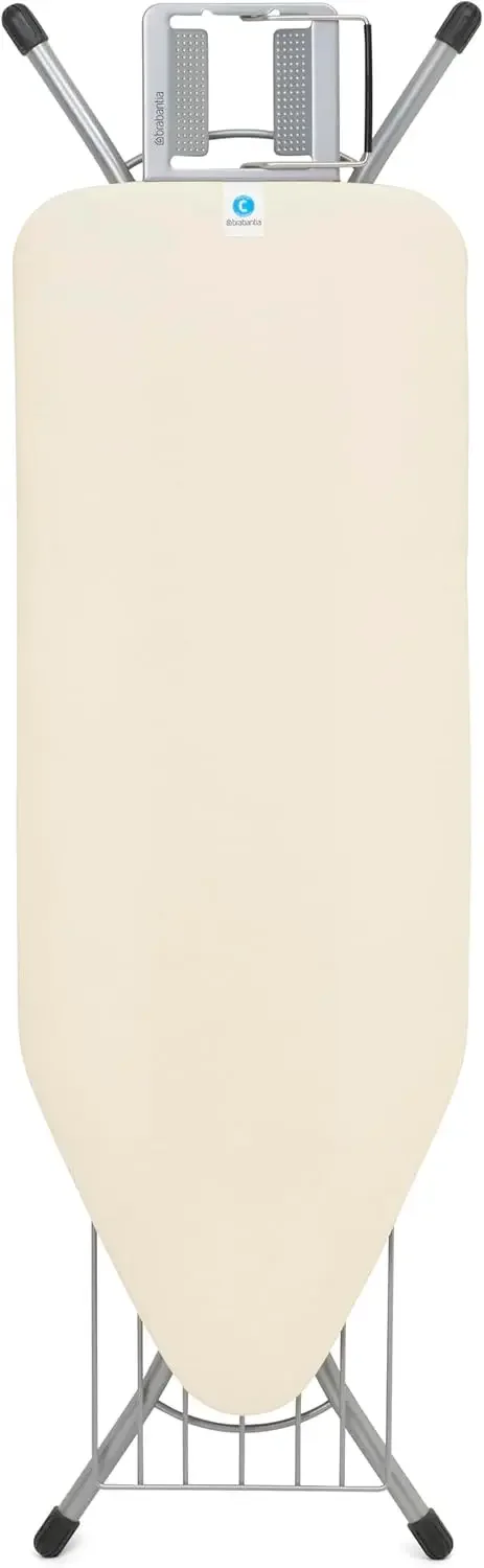 

Size C Ironing Board (49 x 18in) 7 Height Options, Adjustable Steam Iron Rest Holder & Linen Rack (Ecru) Non-Slip Feet, Anti