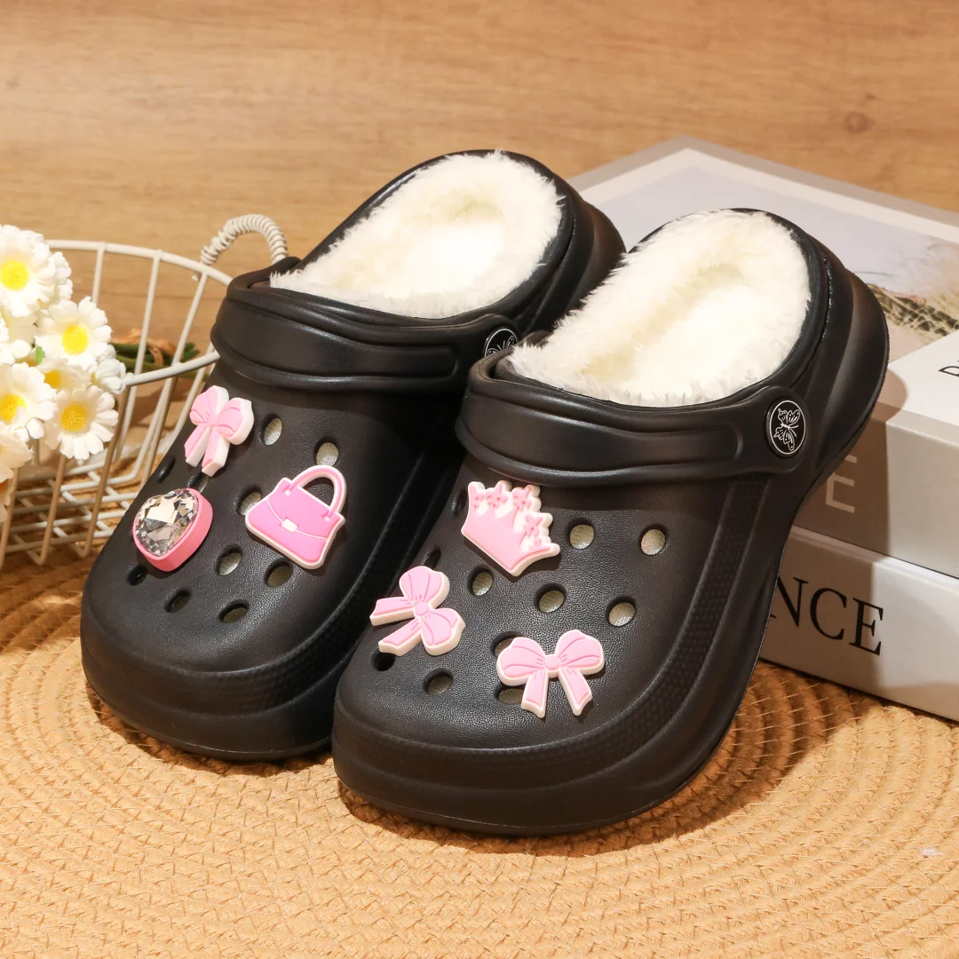 Kinder-Clogs und -Mules mit Fellfutter, leichte Garten-Schuhe mit Baumwollfutter, warme Hausschuhe für Jungen, Mädchen und Kleinkinder, 168. – Detail 18