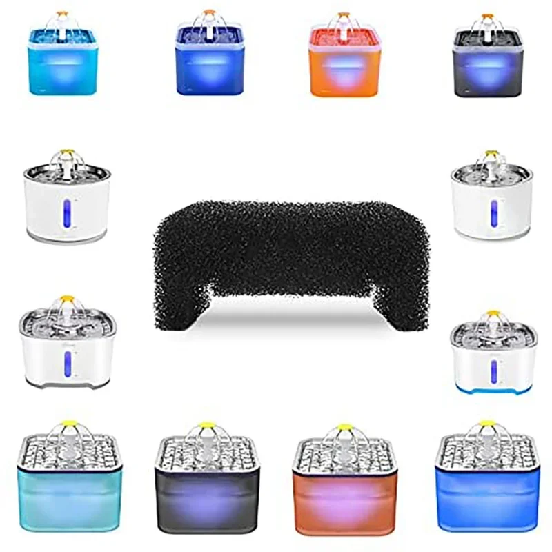 Espuma Pet Water Dispenser Filtro Esponja, Substituição da Fonte do Gato, Algodão, 4 Pcs, 6Pcs, 8 Pcs, 12 Pcs, 16Pcs, 85oz, 2.5L