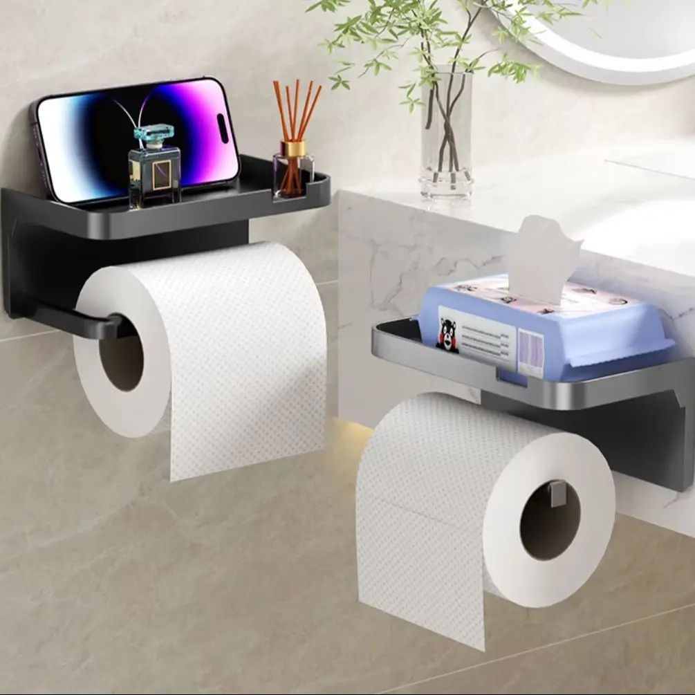 Toilet Paper Holder Plastic Storage Rack Kitchen Towel Placement Of Seasoning Bottles Bathroom Wall Roll Of Paper Phone Storage