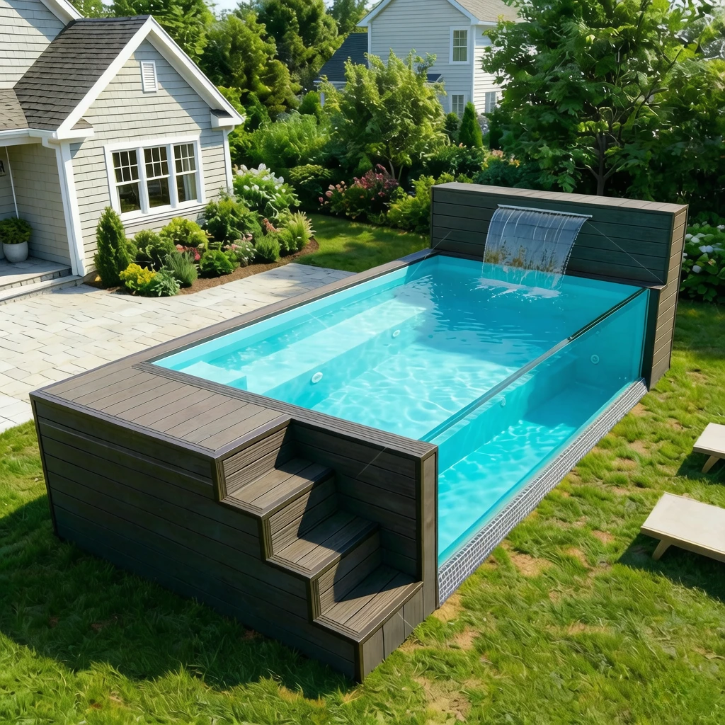 Factory Supply Garden Backyard Swimming Pool Container Swimming Pool Outdoor Hot Tubs