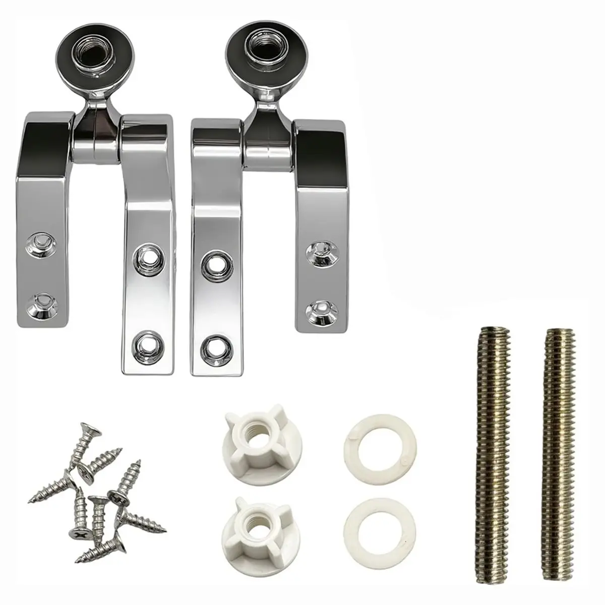 Y1087A J~Universal Toilet Seat Hinges Replacement Kit - Chrome-Plated Metal for Easy Installation and Effective Performance