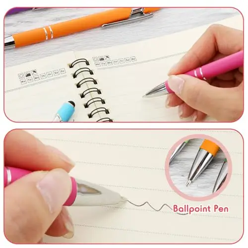 200 Pcs Multi Color Dual Function Touch Stylus Ballpoint Pens, Universal Capacitive Stylus Pen for All Smartphones Tablets