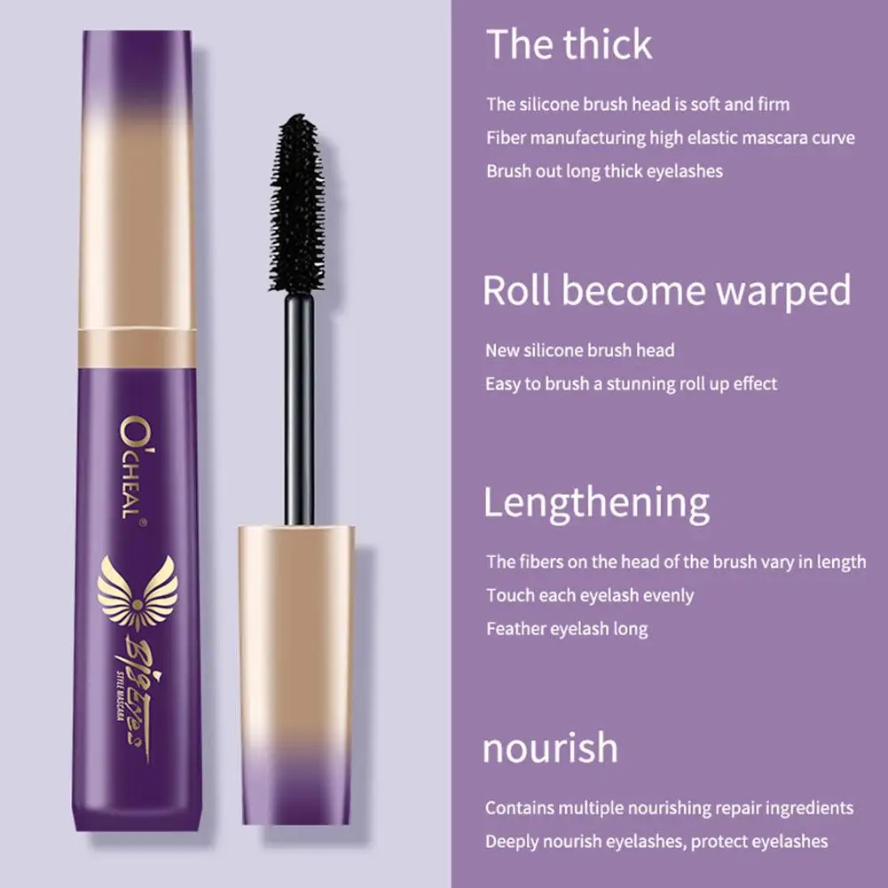 Waterproof 4D Silk Fiber Lash Mascara, alongamento, espessamento, ondulação, não-desvanece-se, cílios, melhorar os cílios