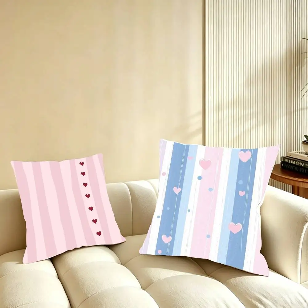 

Striped Heart Art Pillow Case Pattern Printed Pillowcase For Living Room Sofa Cushion Cover
