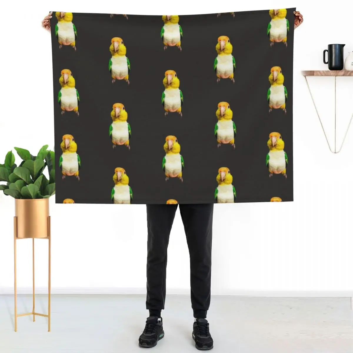 White Bellied Caique Parrot Throw Blanket Decorative Beds Custom For Sofa Thin Luxury Designer Hairys Plaid Blankets