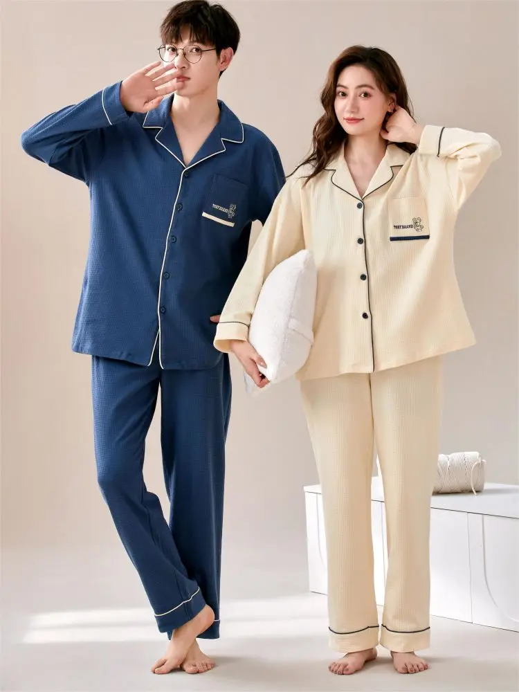 Couple Sleepwear Pijama Women's Pajamas Women Offer Pajama Man Sets Warm Winter Nightwear Ensembles Pyjama Pour Femme Cotton