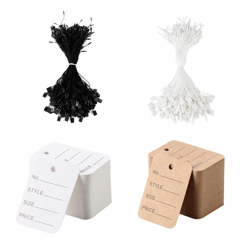 500/1000PCS Useful Snap Lock Fittings Garment Supplies Hang Tag String Hangtags Price Tags Clothing Label view 4