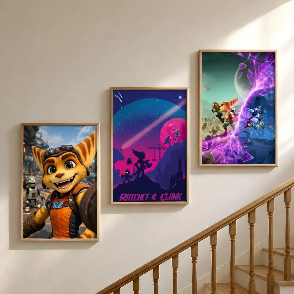 Game Ratchet & Clank R&C Rivet Lombax Poster Waterproof HD Modern Peel And Stick Wall Decor Bedroom Living Room Dorm Office