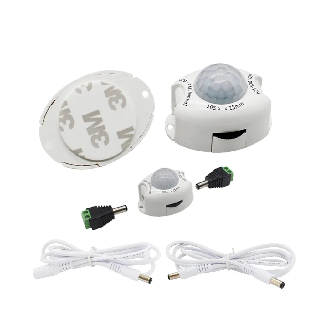 PIR Motion Sensor Light Switch 5V 12V DC Movement Detector Activated Timer Automatic Switch ON OFF for LED Strip Under Bed Lamp