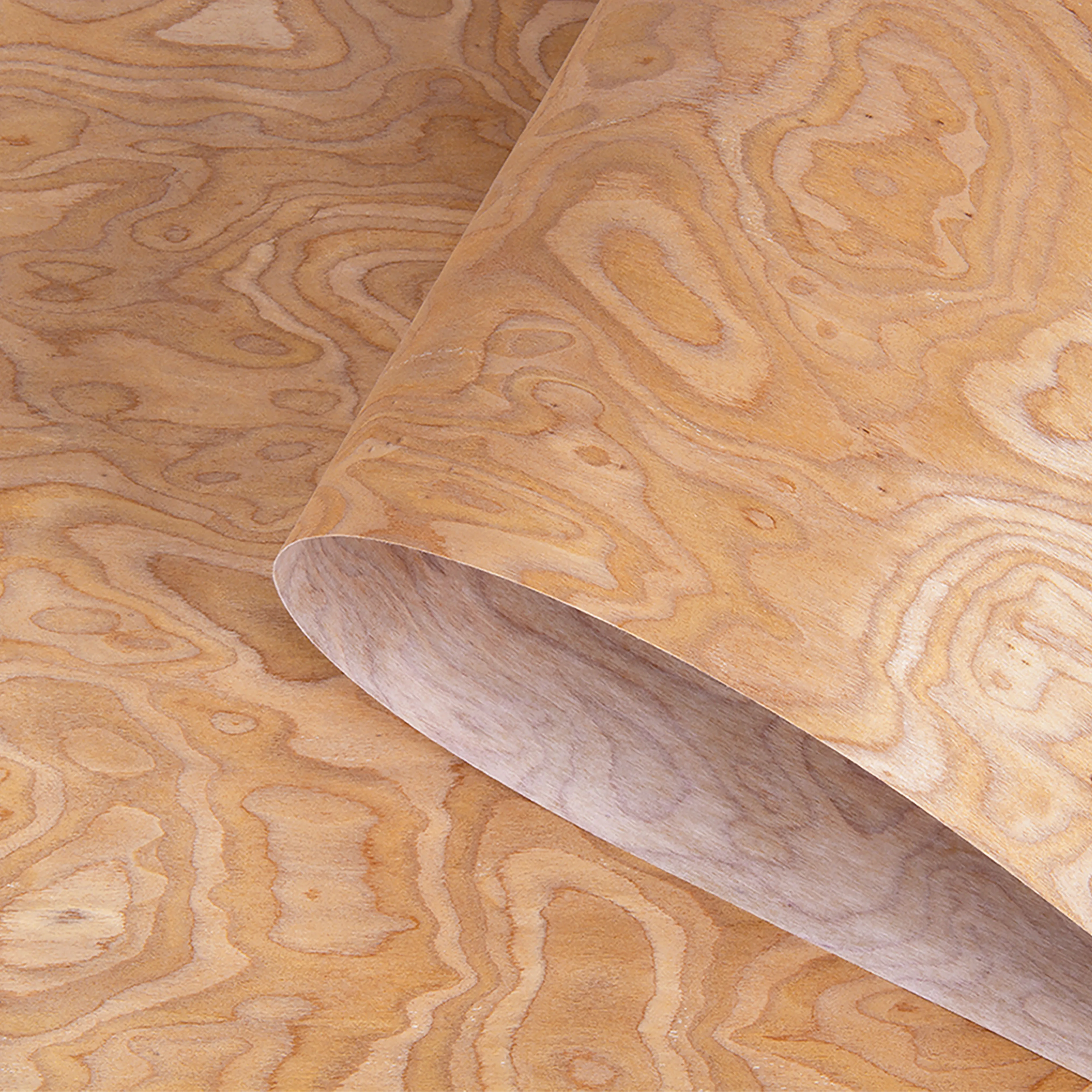 58x250cm Alpi Elm Burl Reconstituted Veneer, Furniture and Tabletop Restoration, Engineered Artificial Wood Veneer Sheet Roll