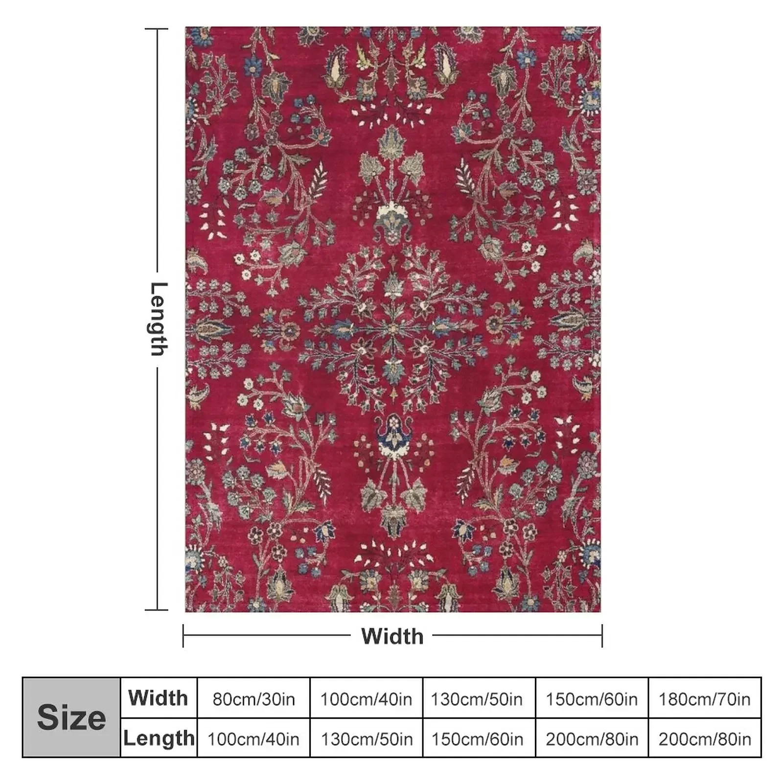 Kashan Central Persian Silk Rug Print Throw Blanket Custom Hairy Beach Comforter Blankets Sofas Of Decoration Tourist Blankets