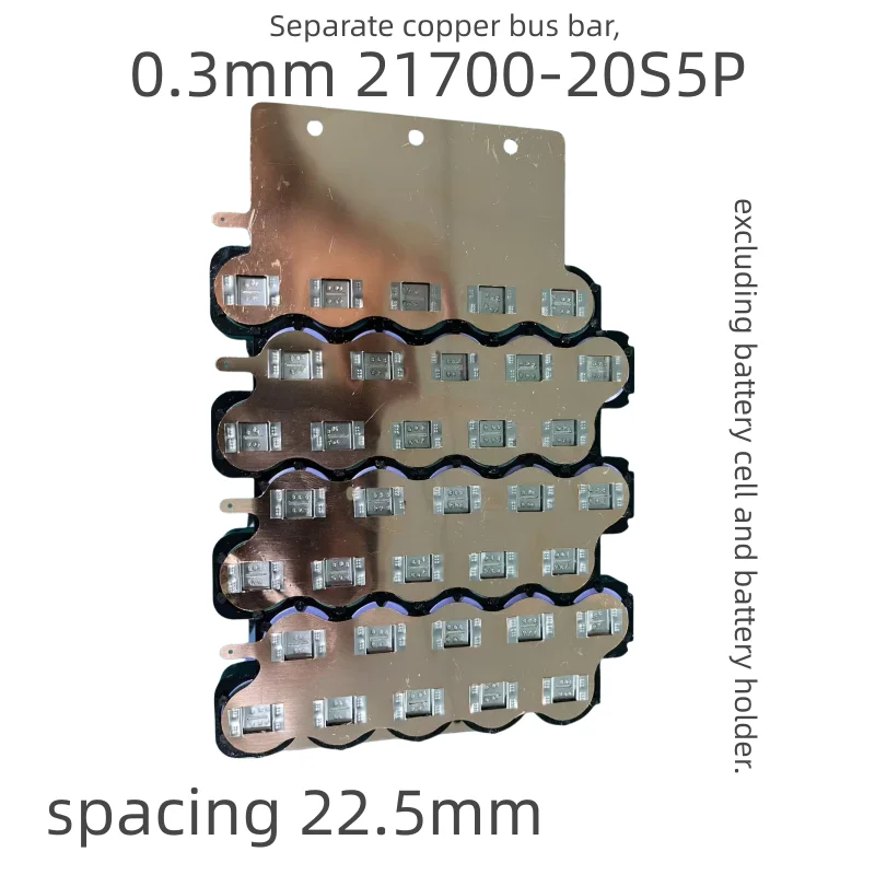 74V25AH Energy Storage Battery Copper Busbar 21700-20S5P Battery Sandwich Sheet 2*5P  22.5mm Spacing Customized According 1SET