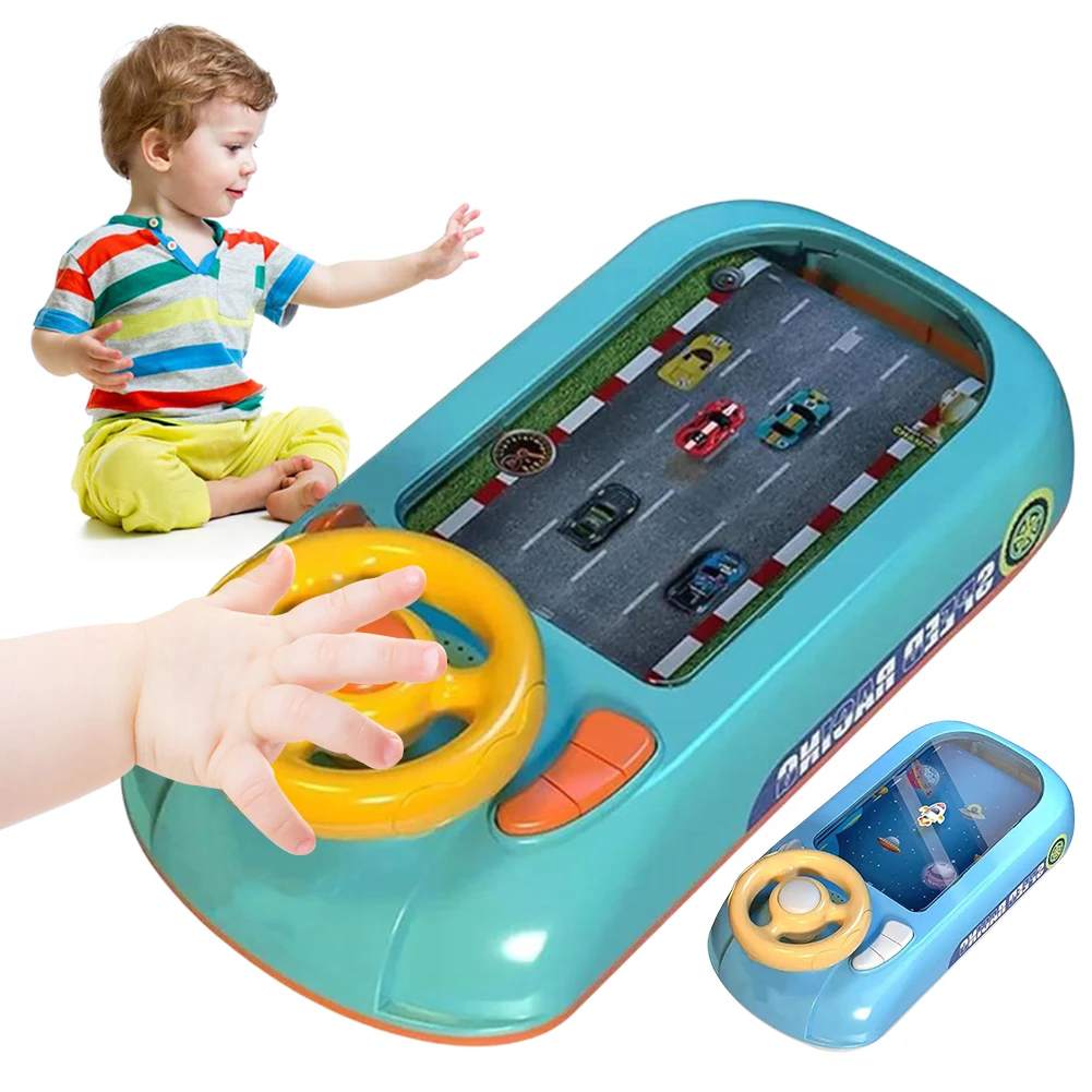 Toddler Simulated Driving Racing Car Game Musical Interactive Simulation Racing Toy Driving Games for Boys Girls Xmas Gifts