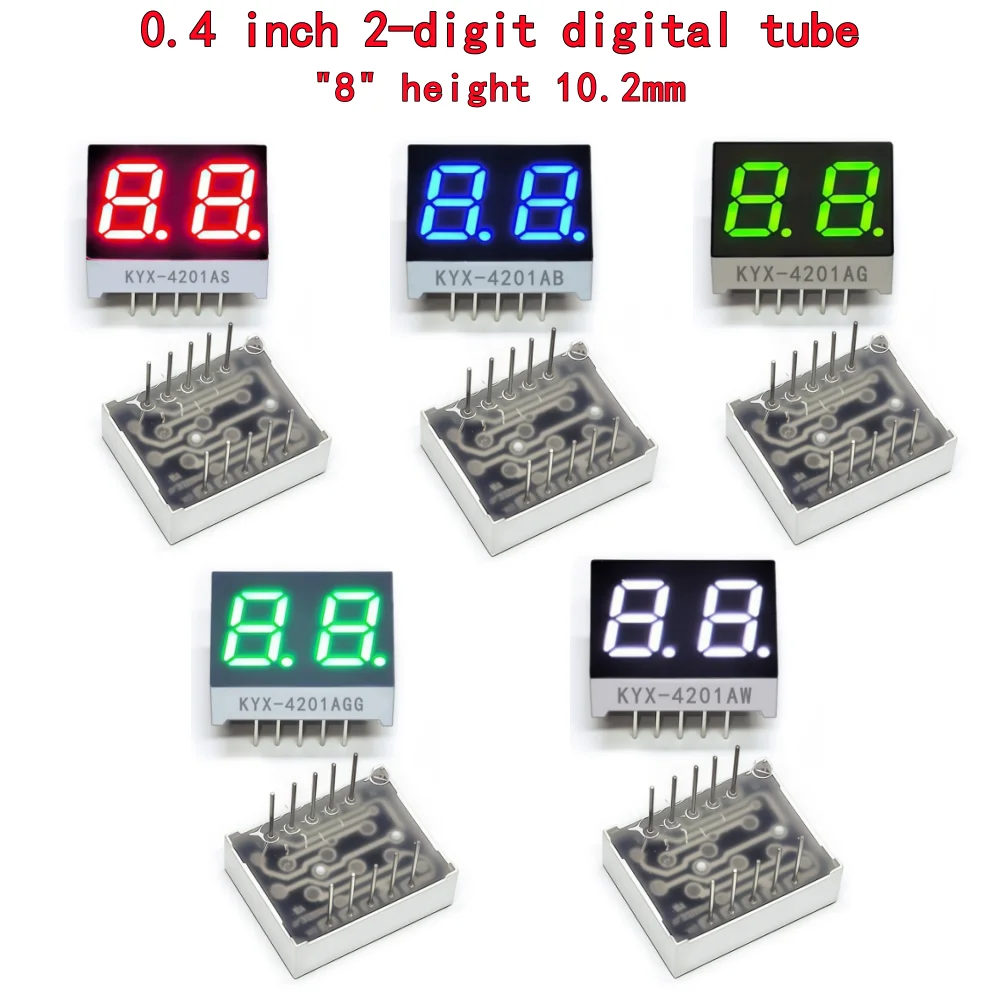 10PCS 0.4-inch 2-digit numeric tube 20mmX16mm digital display 