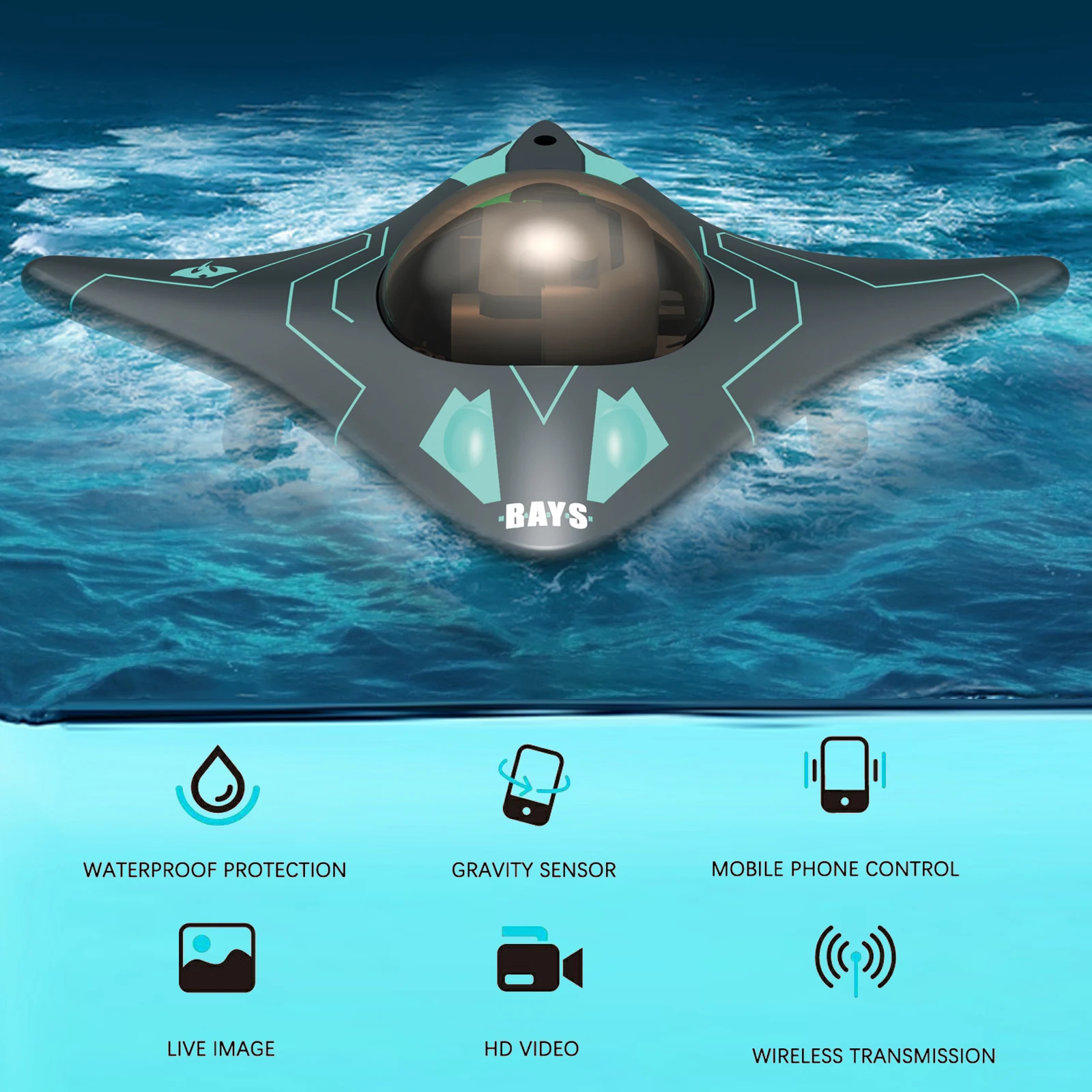 Mini WIFI Remote Control Boat App Controlled Six Links Real-time Transmission Underwater Camera Ship Photo Video Visual Remote