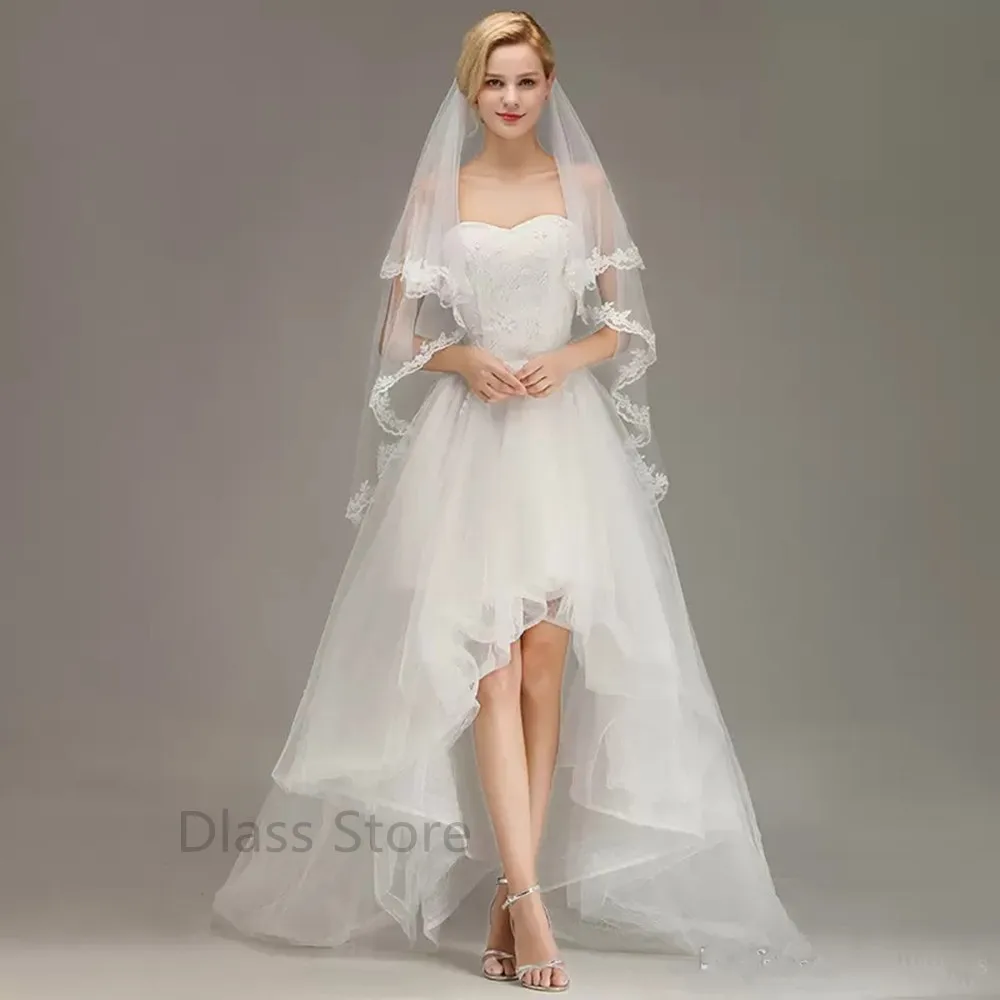 Sexy Tulle Appliques Backless Short Wedding Dress Boho Beach Bride Dress Sheer Deep V Neck Bridal Gowns Robe De Mariée 파티 드레스