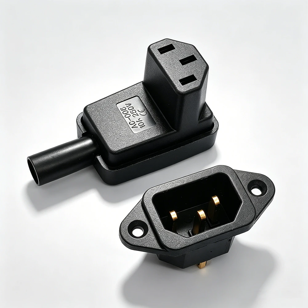 1Pcs IEC 3-Pin IEC C13 C14 Plug Socket AC Power Male Female Connector with LED Indicator Switch Durable for Electronic Devices